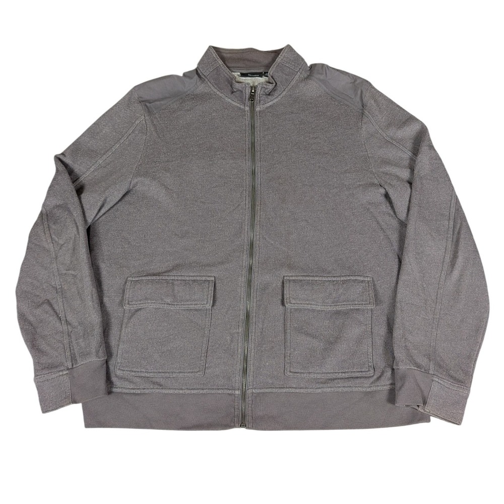 Marc Anthony XXL Full Zip Jacket Gray Knit Long Sleeve Pockets Men's